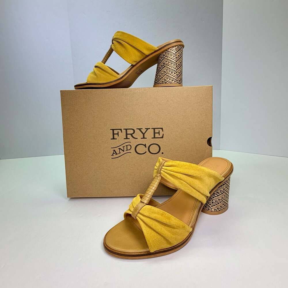 Frye & Co. Leiah Bow Mule Sandals in Amber Suede Size 7